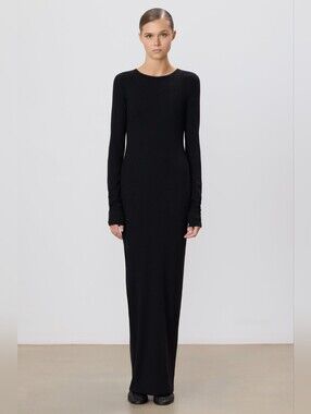 Long Sleeves Crew Neck Maxi Dress